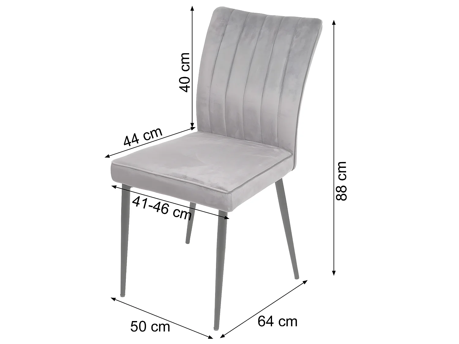 Chaise de salle à manger MCW-K16 (lot de 6),  gris foncé