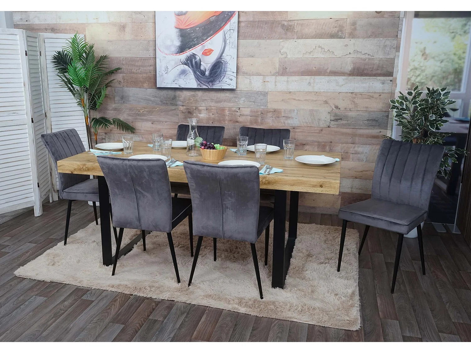 Krzesło do jadalni MCW-K16 (zestaw 6 sztuk),  ciemnoszary