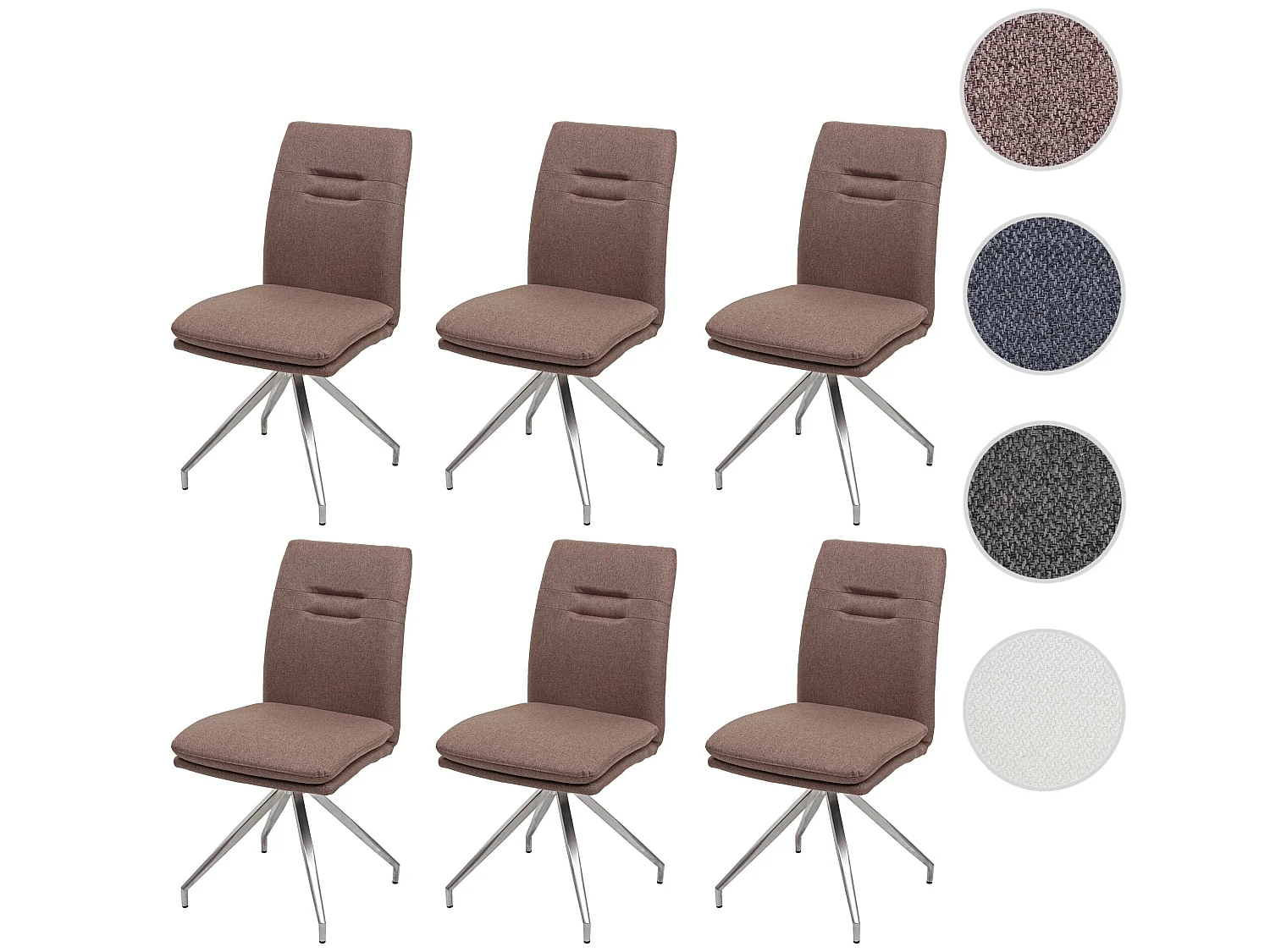 Eetkamerstoel MCW-H70 (set van 6),  bruin