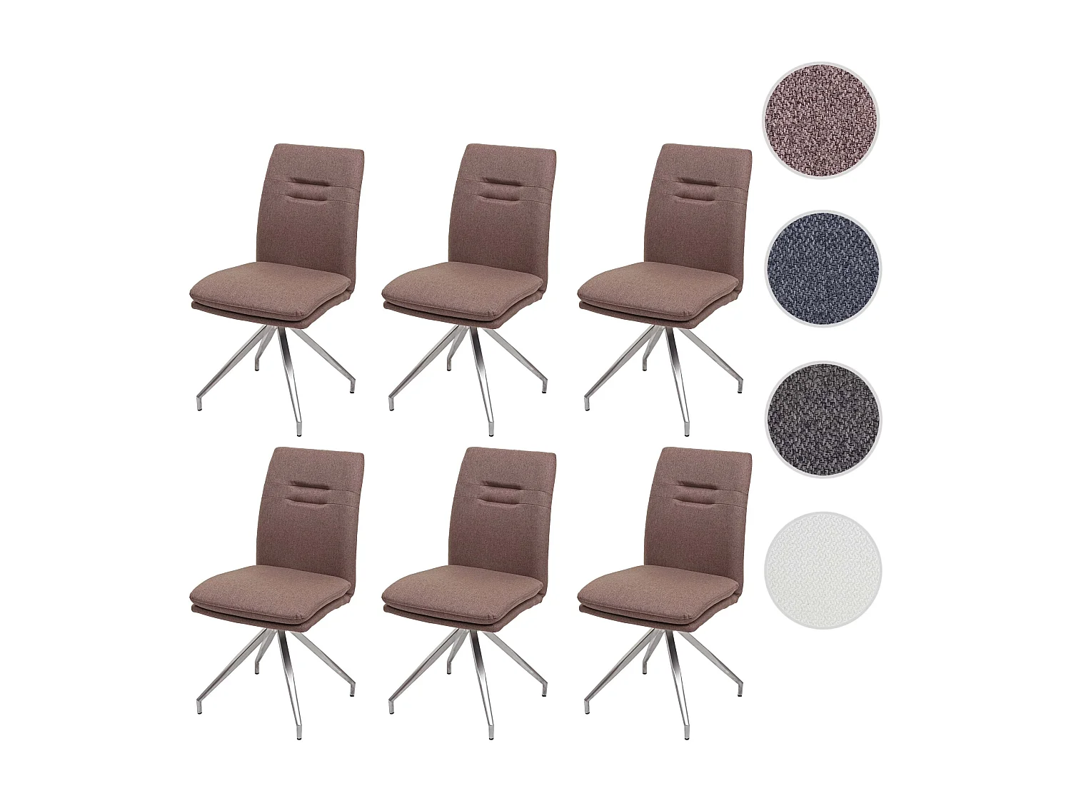 Eetkamerstoel MCW-H70 (set van 6),  bruin