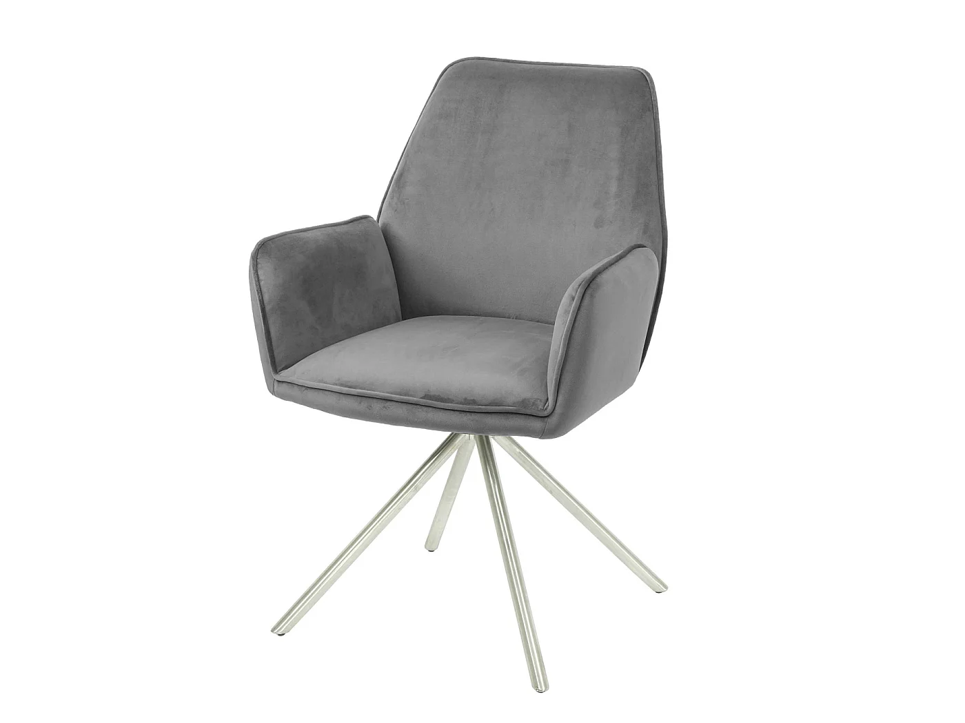 Silla de comedor MCW-G67 (juego de 6),  gris oscuro, acero inoxidable