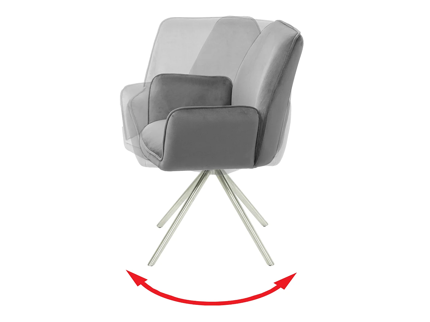 Chaise de salle à manger MCW-G67 (lot de 6),  gris foncé, inox