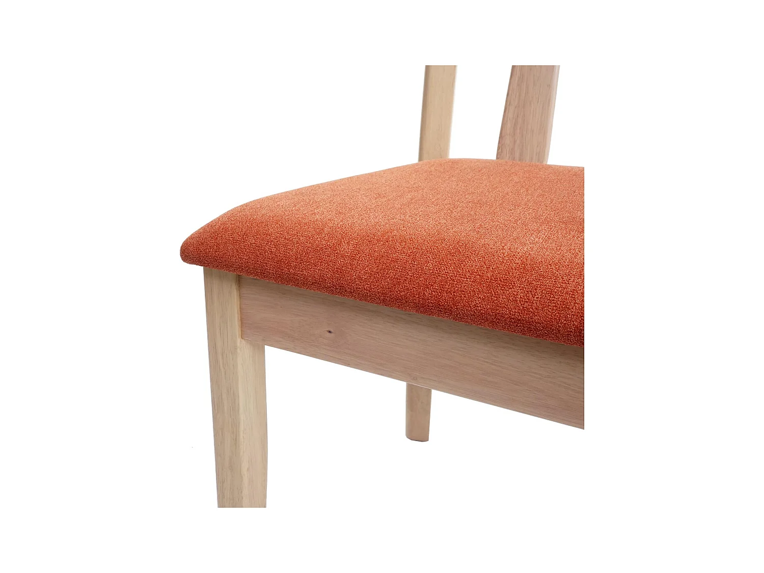 Esszimmerstuhl MCW-G46 (6er-Set), Naturfarbenes Gestell, orange