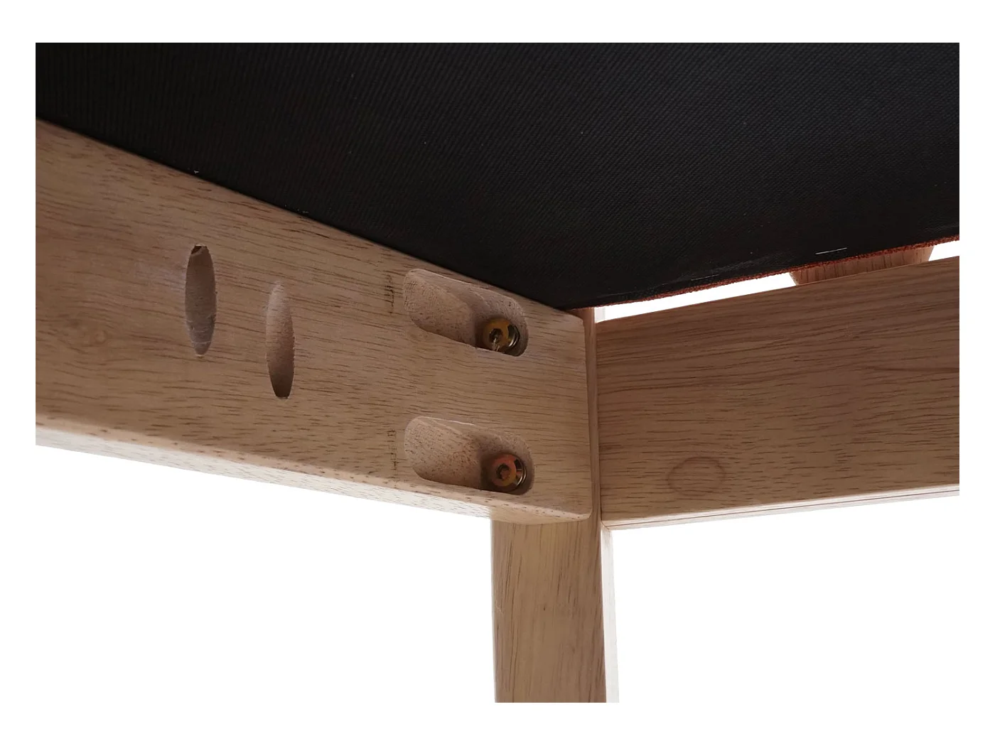 Esszimmerstuhl MCW-G46 (6er-Set), Naturfarbenes Gestell, orange