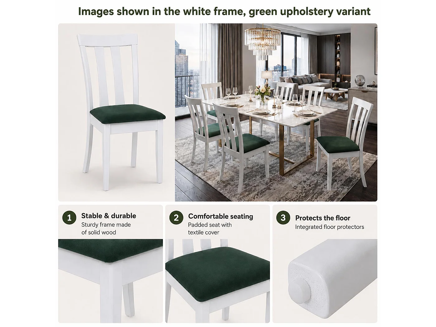 Eetkamerstoel MCW-G46 (set van 6),  naturelkleurig frame, oranje