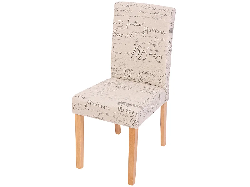 Esszimmerstuhl Littau Schriftzug, Schriftzug creme, helle Beine