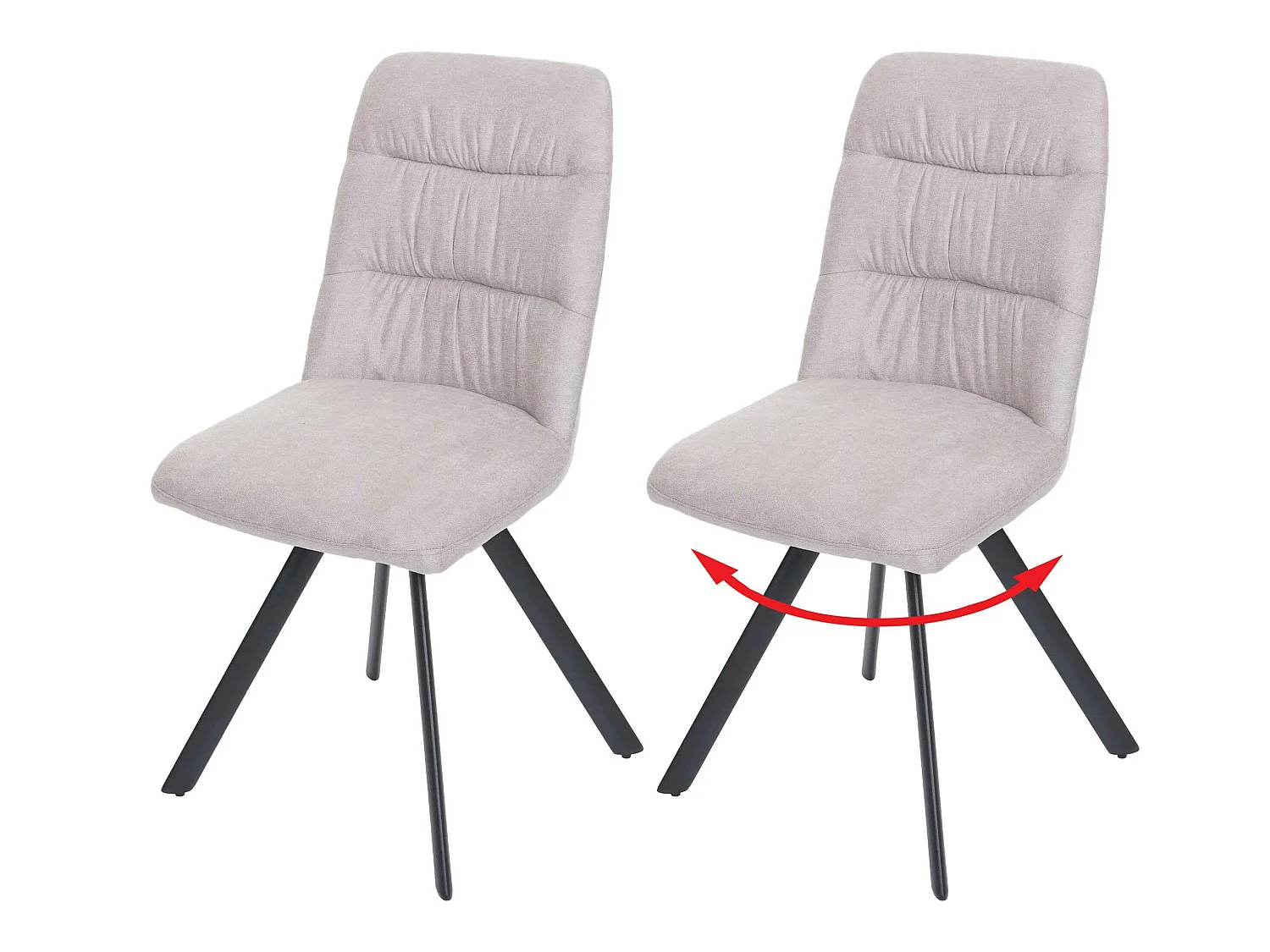 Chaise de salle à manger MCW-J69 (lot de 2),  crème-beige