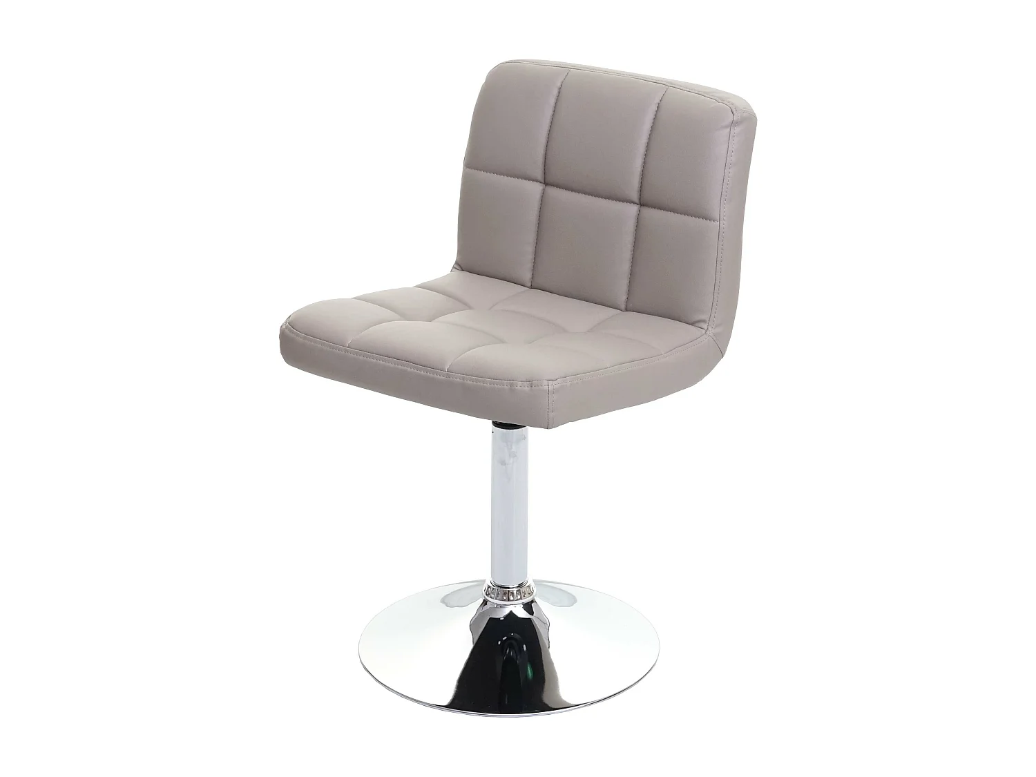 Chaise de salle à manger Cadiz, pivotante,  simili cuir taupe-gris base chromée