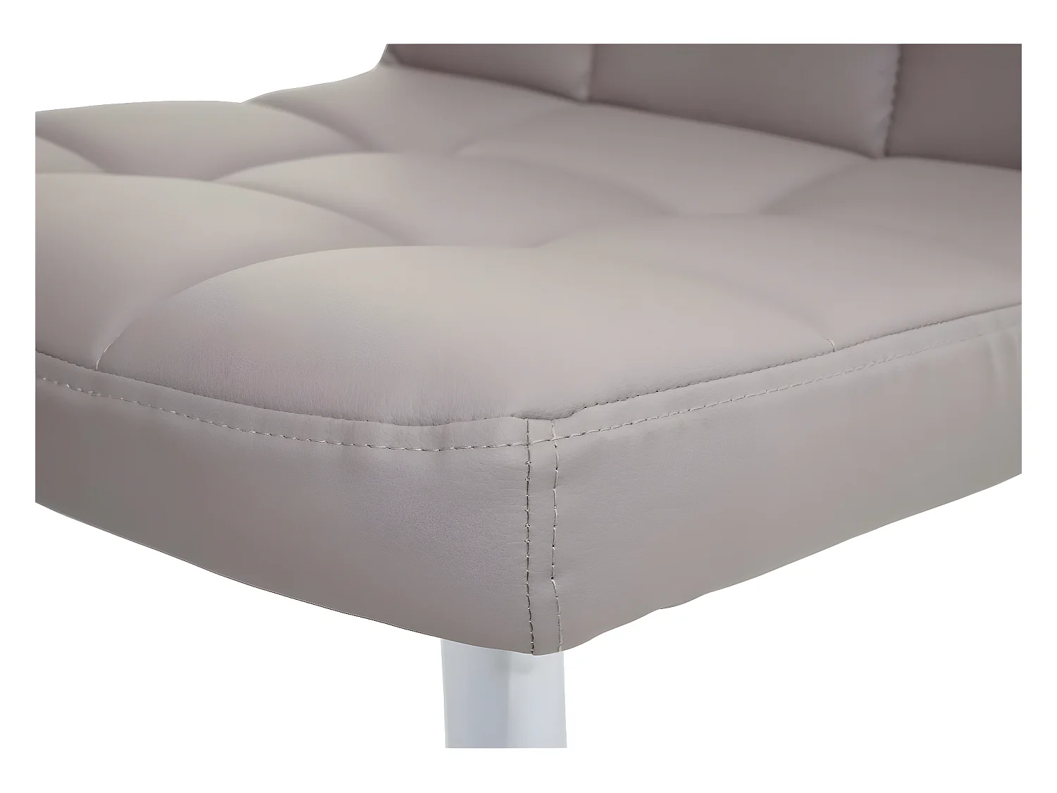 Chaise de salle à manger Cadiz, pivotante,  simili cuir taupe-gris base chromée