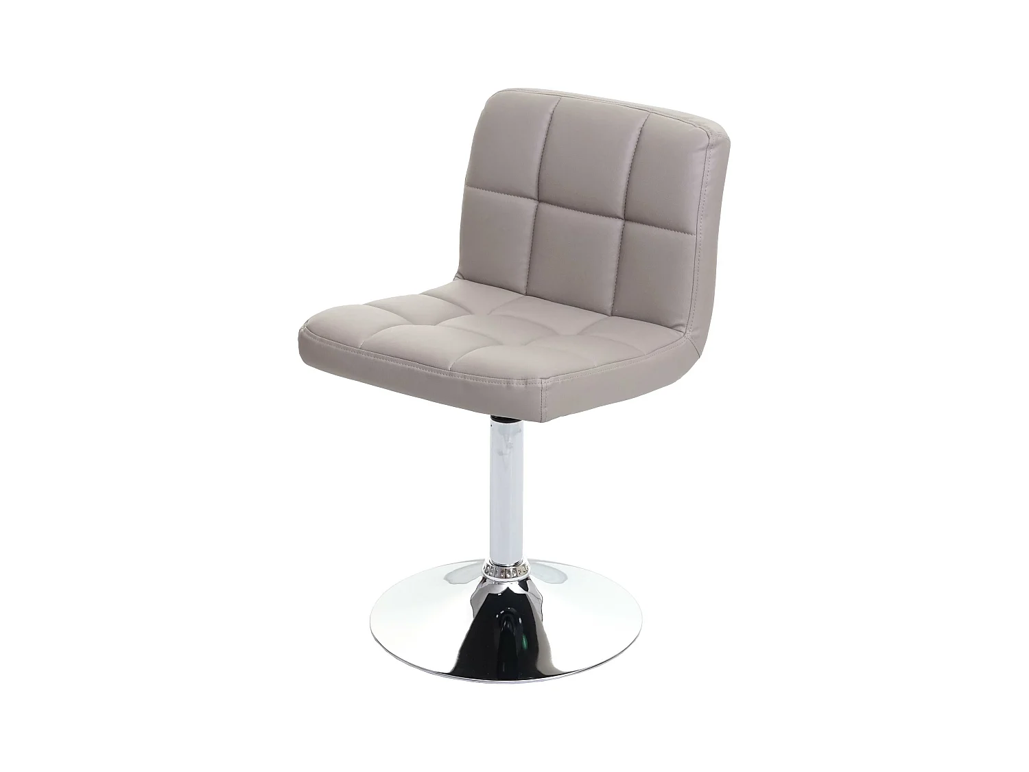 Chaise de salle à manger Cadiz, pivotante,  simili cuir taupe-gris base chromée