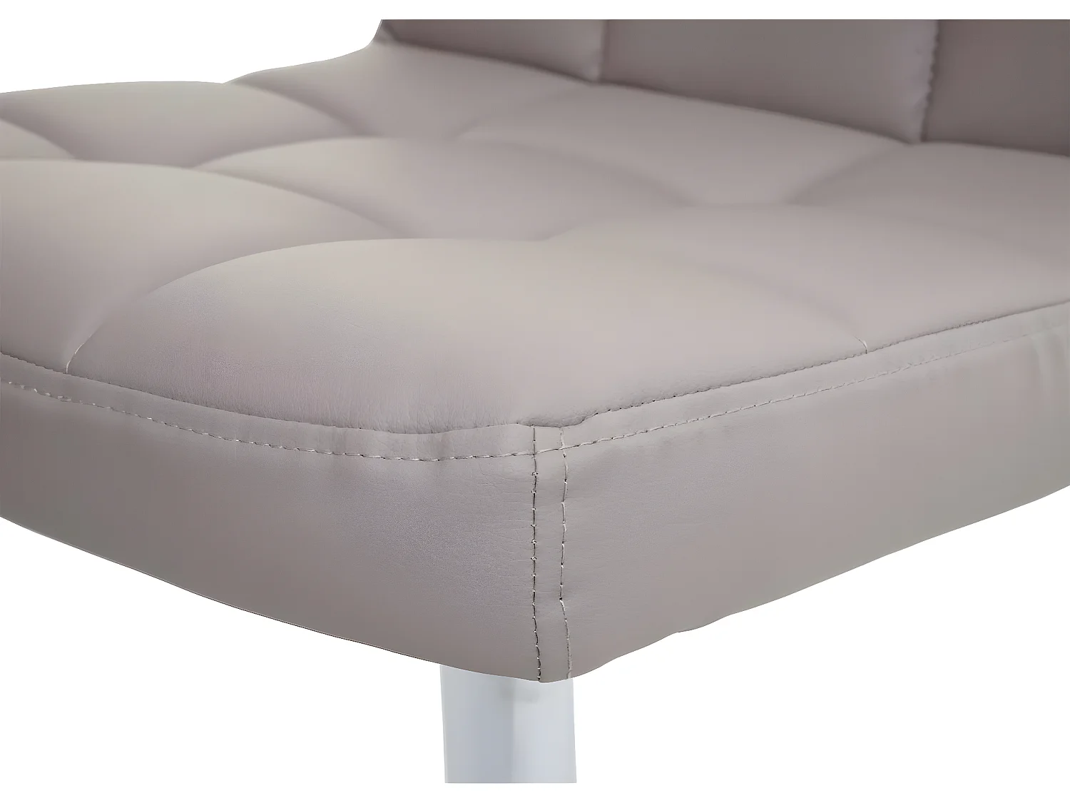 Chaise de salle à manger Cadiz, pivotante,  simili cuir taupe-gris base chromée