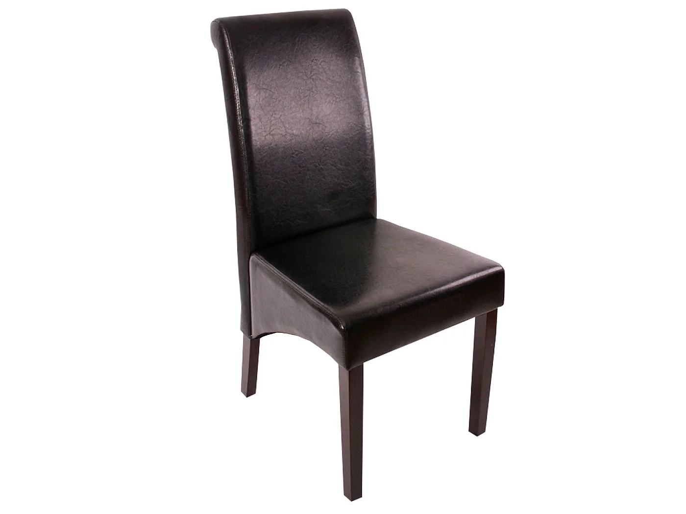 Chaise de salle à manger M37 (lot de 6),  cuir, noir, pieds foncés