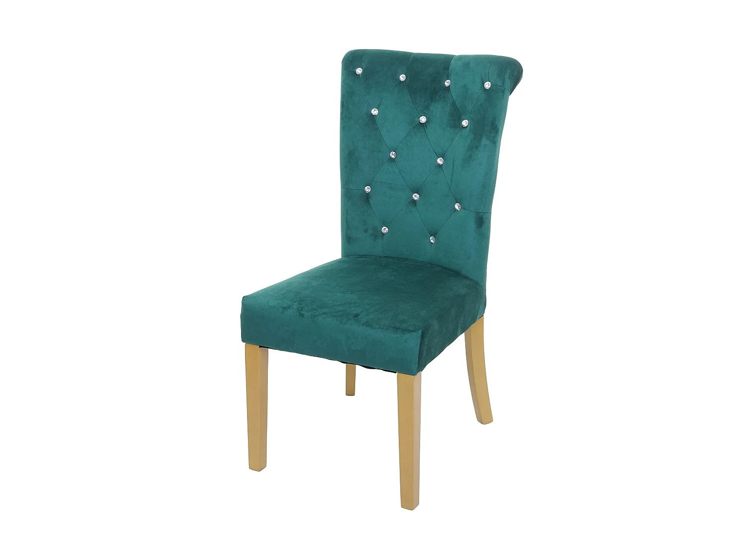 Chaise de salle à manger MCW-D22 Rivets,  vert foncé, pieds dorés