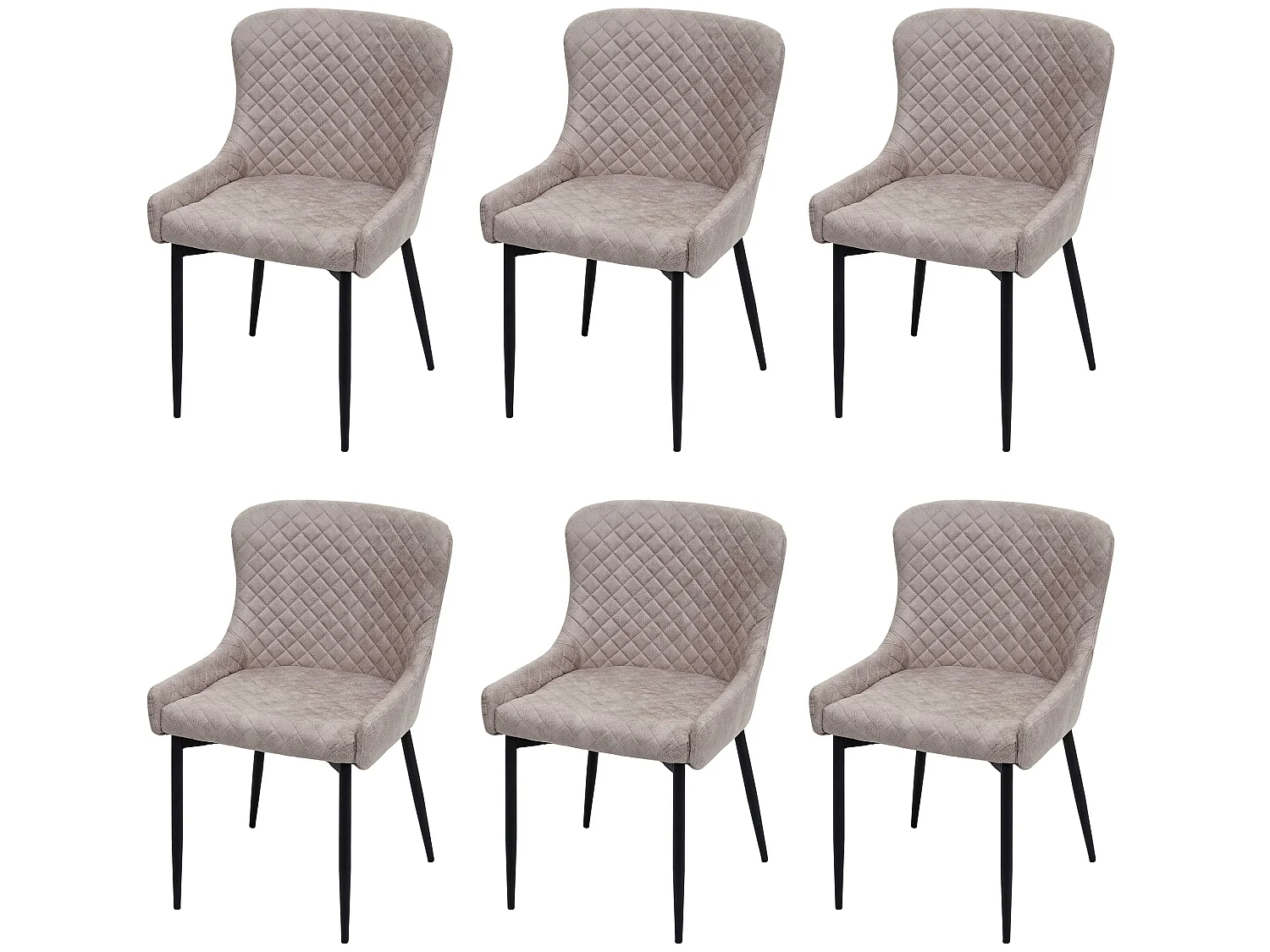 Chaise de salle à manger MCW-H79 (lot de 6),  tissu/textile gris