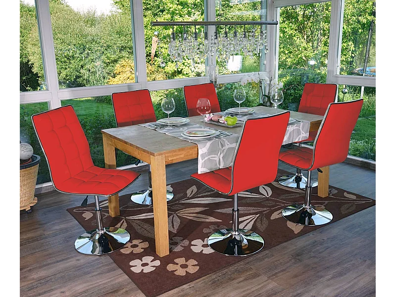 Chaise de salle à manger MCW-C41 (lot de 6),  rouge