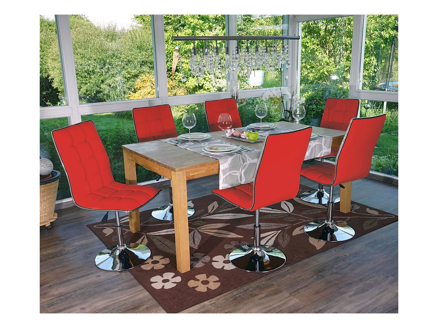 Chaise de salle à manger MCW-C41 (lot de 6),  rouge