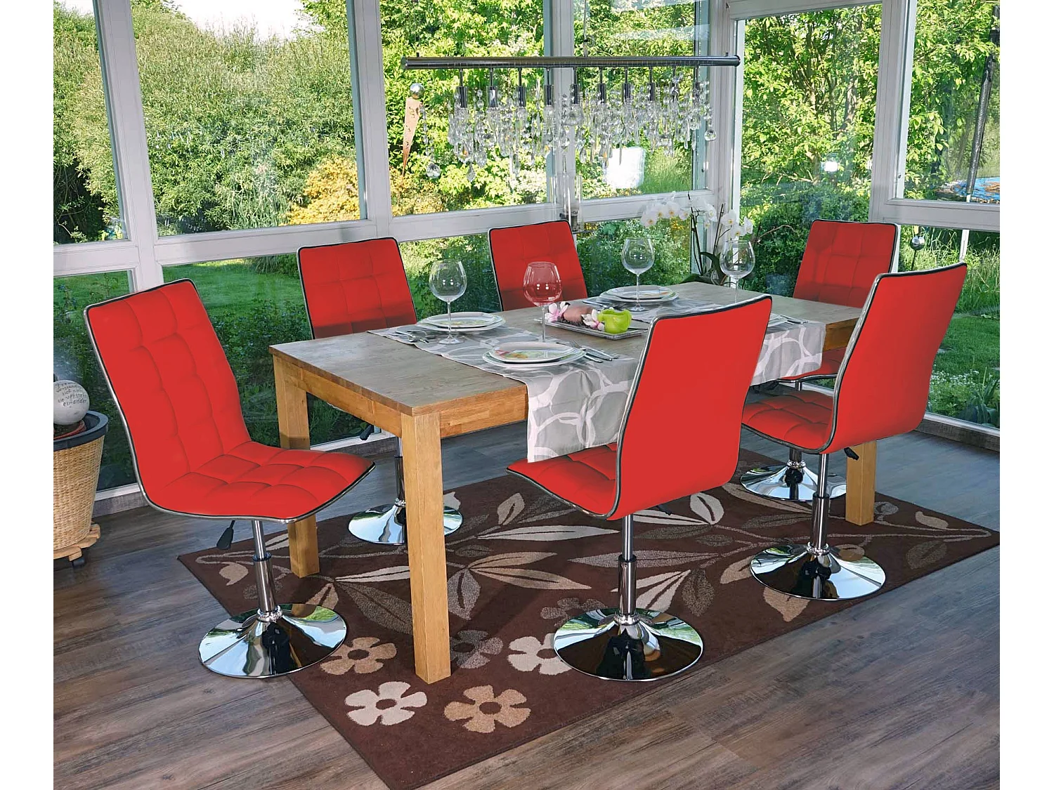 Chaise de salle à manger MCW-C41 (lot de 6),  rouge