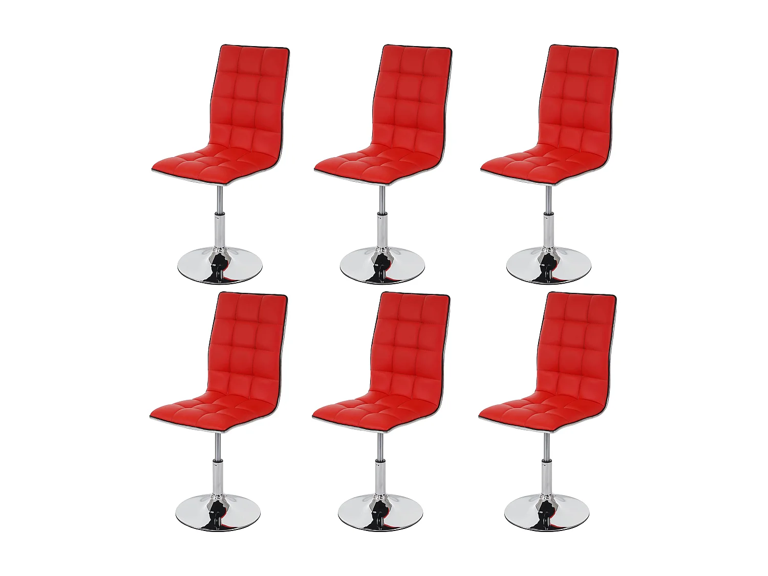 Chaise de salle à manger MCW-C41 (lot de 6),  rouge