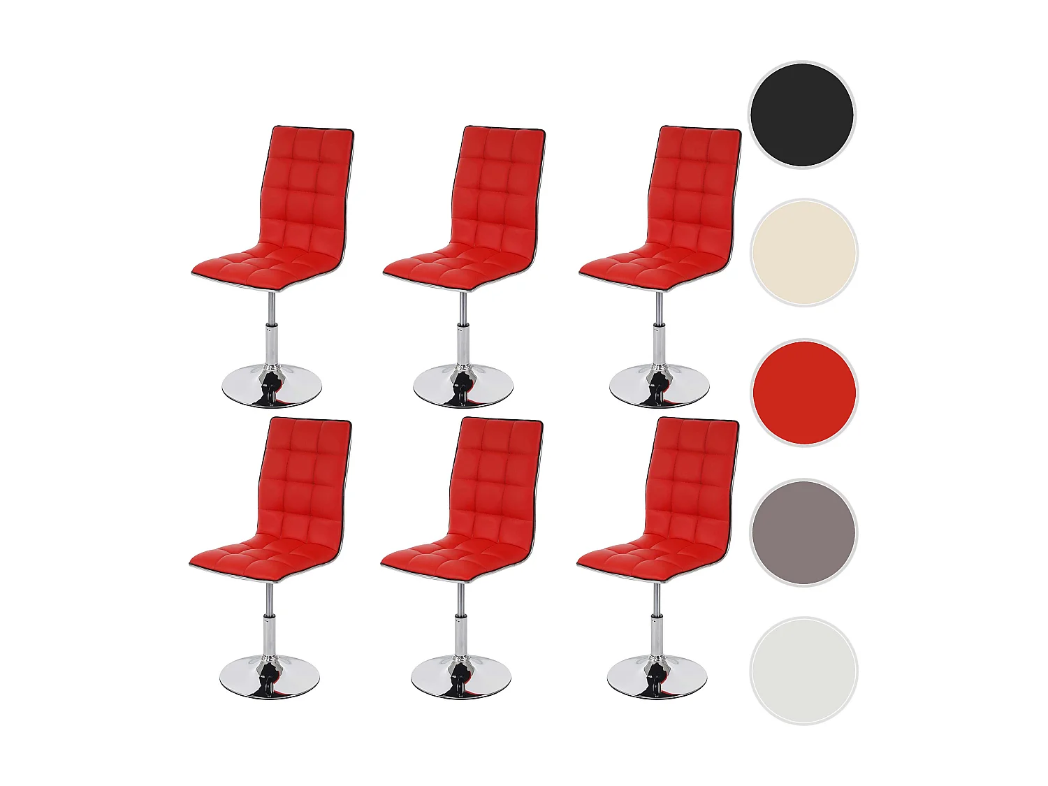 Chaise de salle à manger MCW-C41 (lot de 6),  rouge