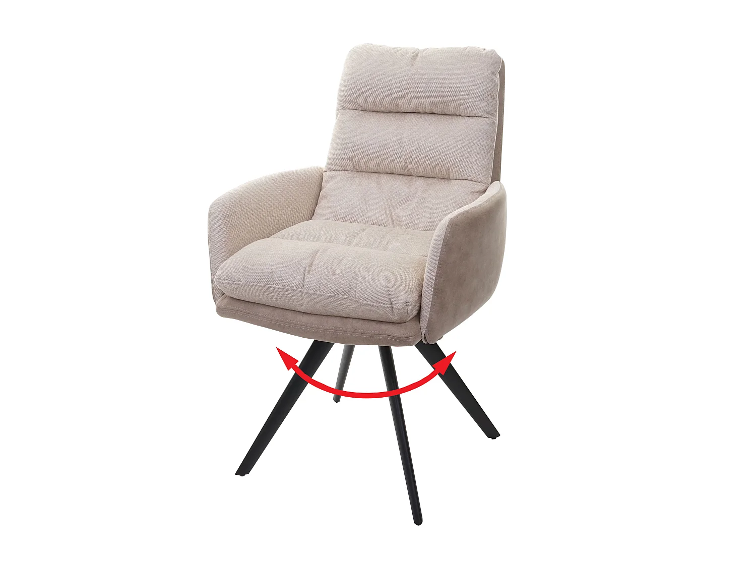 Chaise de salle à manger MCW-G66,  crème, avec accoudoirs