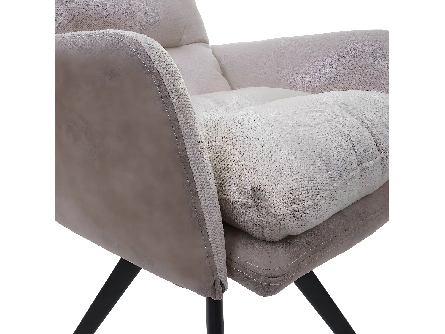 Cadeira de jantar MCW-G66,  creme, com apoio de braços