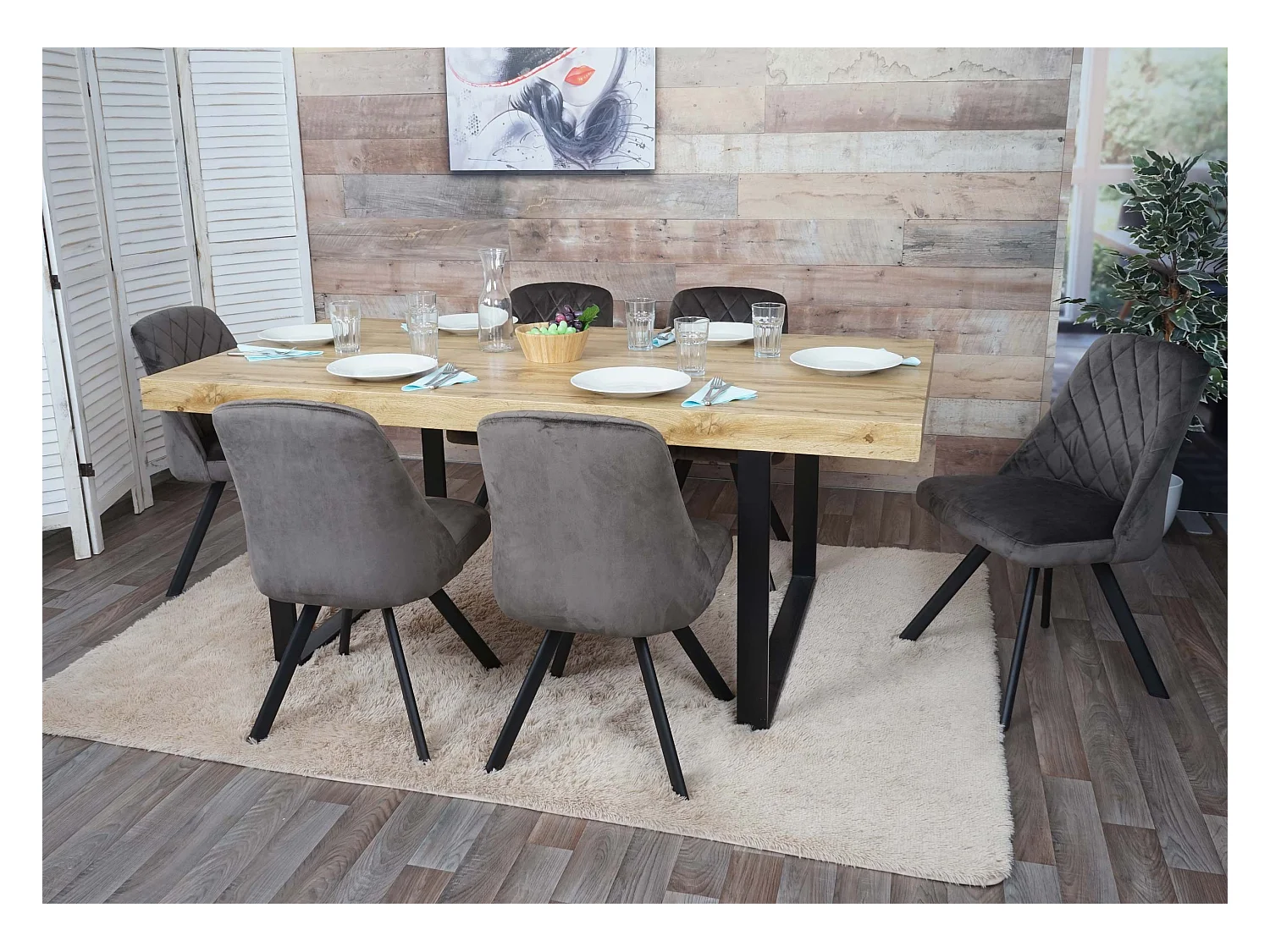 Krzesło do jadalni MCW-K25 (zestaw 6 sztuk),  ciemny brąz