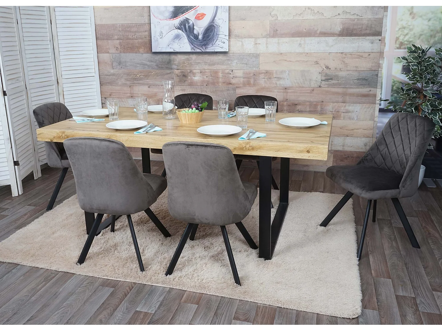 MCW-K25 eetkamerstoel (set van 6),  donkerbruin