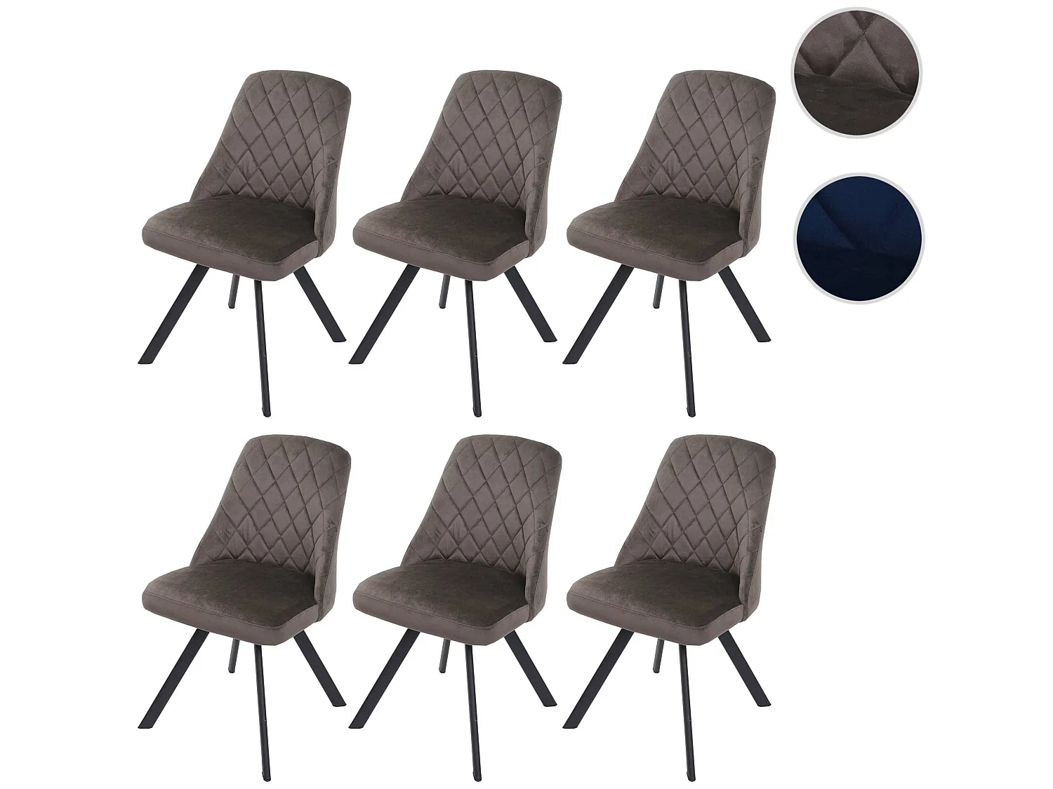 MCW-K25 eetkamerstoel (set van 6),  donkerbruin