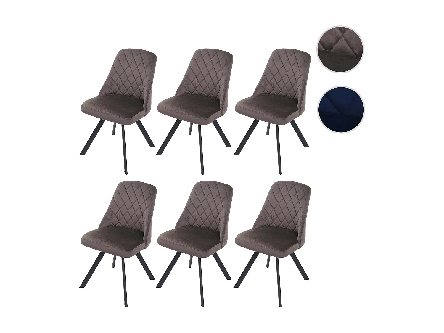 Eetkamerstoel MCW-K25 (set van 6),  donkerbruin