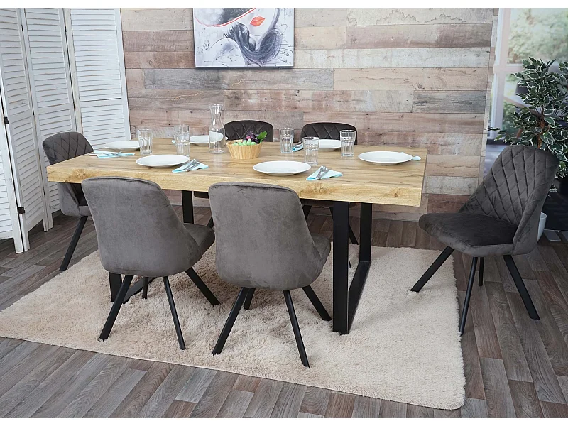 Chaise de salle à manger MCW-K25 (lot de 6),  brun foncé