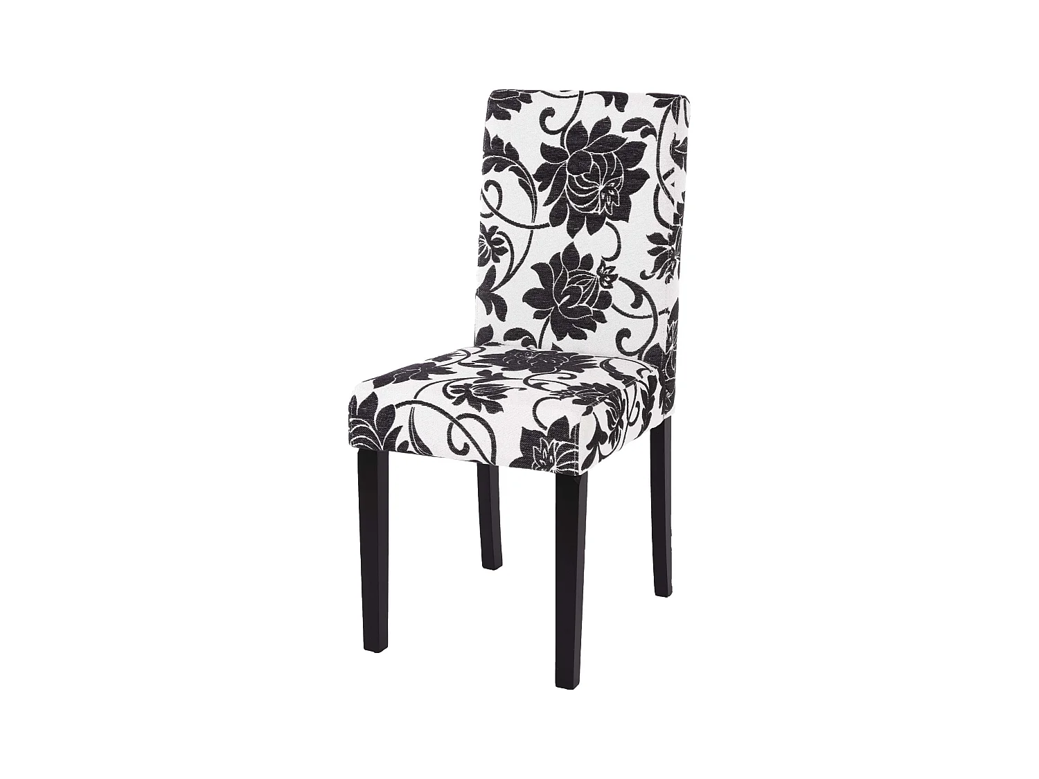 Chaise de salle à manger Littau Schriftzug,  noir jacquard, pieds foncés