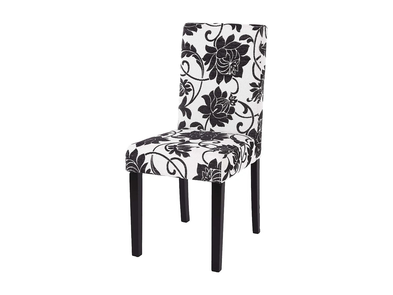 Chaise de salle à manger Littau Schriftzug,  noir jacquard, pieds foncés