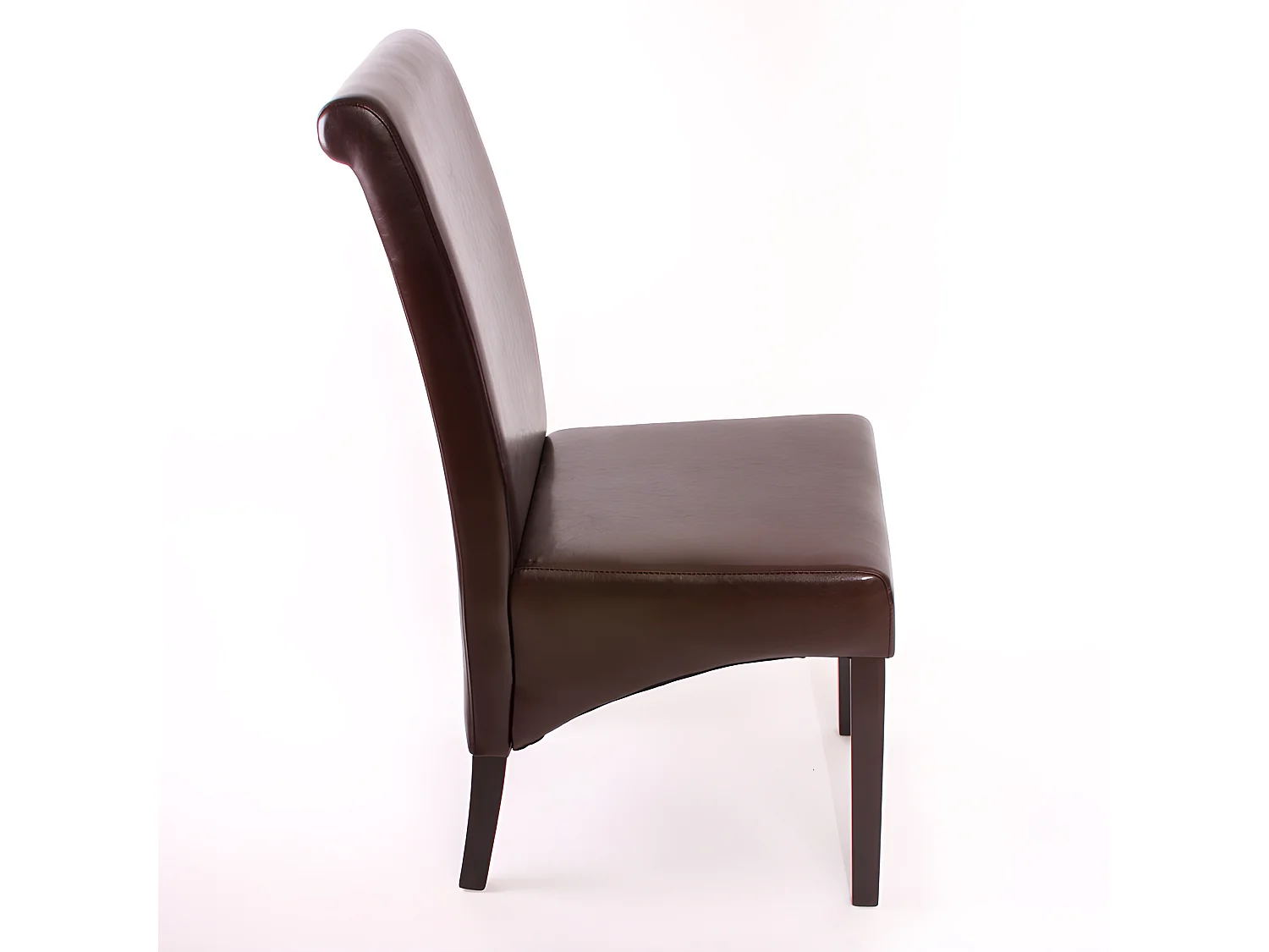 Chaise de salle à manger Cesena (lot de 2),  cuir, marron, pieds foncés