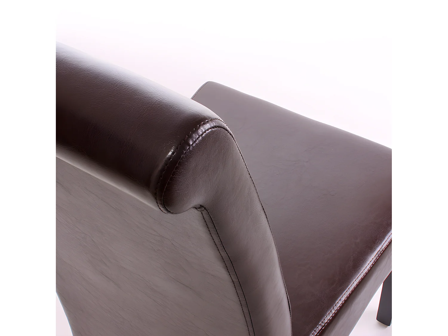 Chaise de salle à manger Cesena (lot de 2),  cuir, marron, pieds foncés