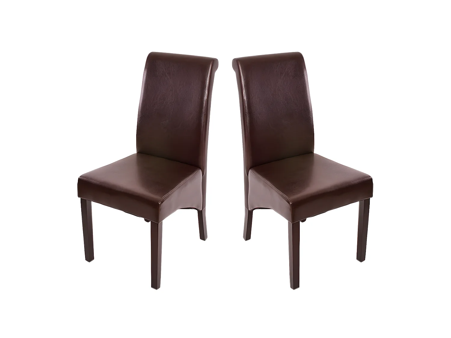 Chaise de salle à manger Cesena (lot de 2),  cuir, marron, pieds foncés
