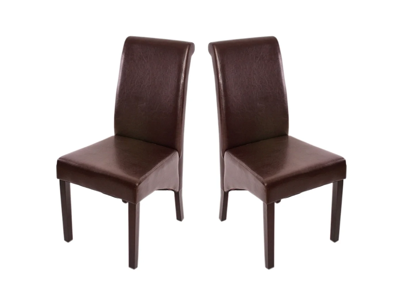 Eetkamerstoel Cesena (set van 2),  leer, bruin, donkere poten