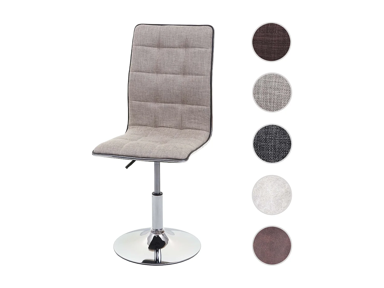 MCW-C41 draaibare eetkamerstoel,  crème-grijs