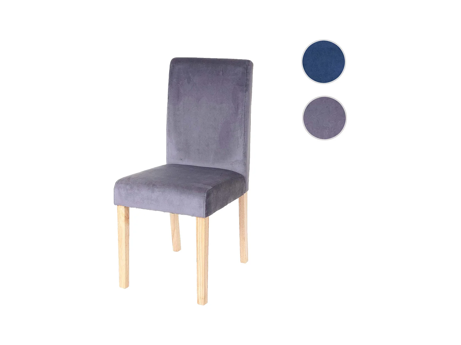 Aksamitne krzesło do jadalni Littau,  szary, jasne nogi