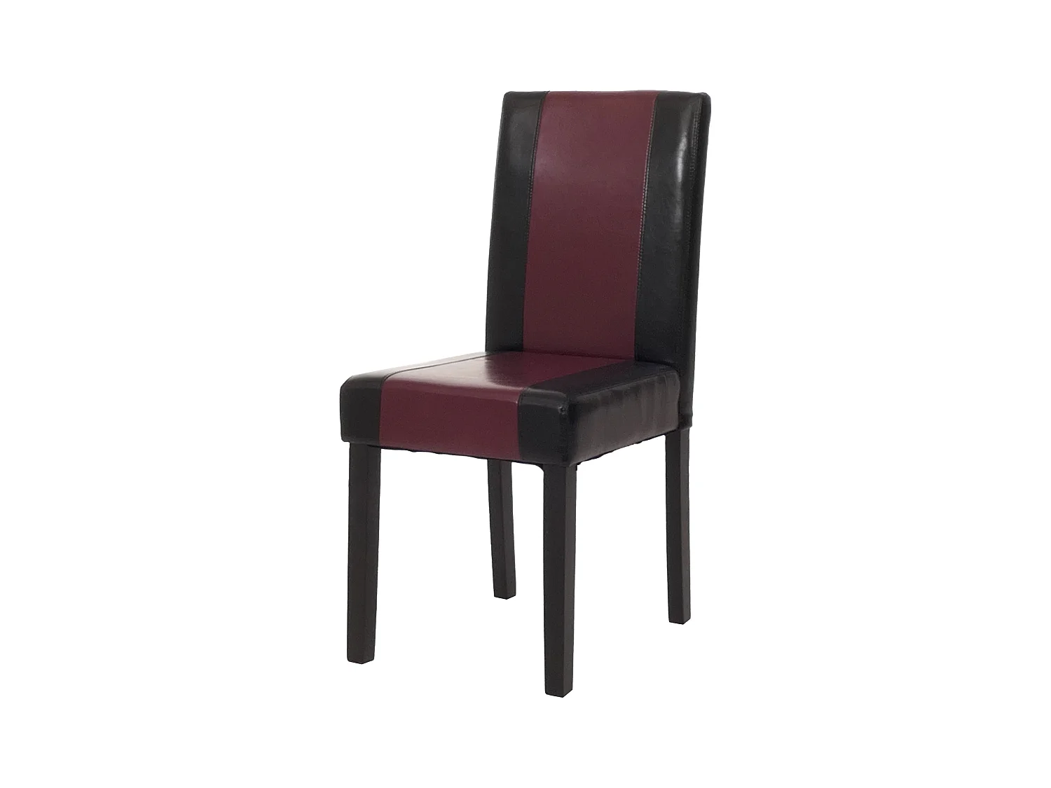 Littau eetkamerstoel,  zwart/rood, donkere poten