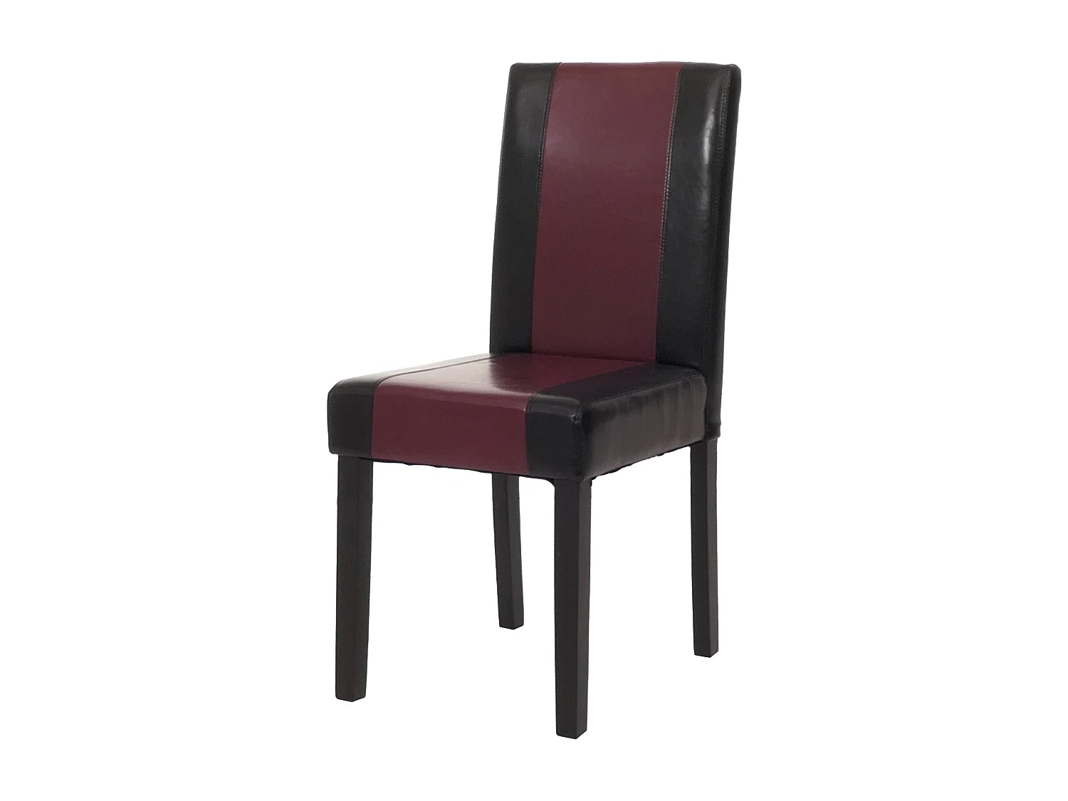 Chaise de salle à manger Littau,  noir/rouge, pieds foncés