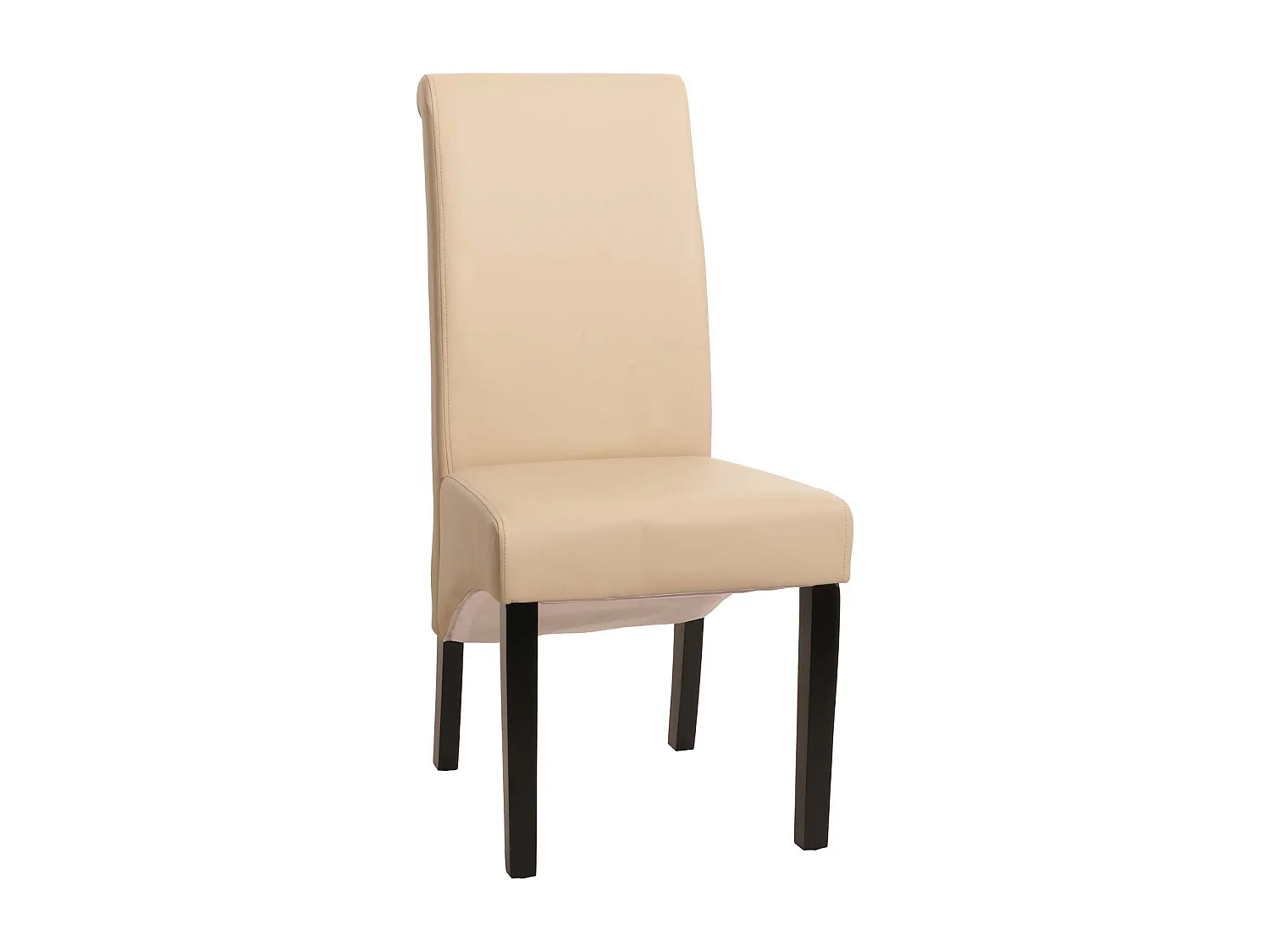 Eetkamerstoel Cesena (set van 2),  Leer, crème, donkere poten