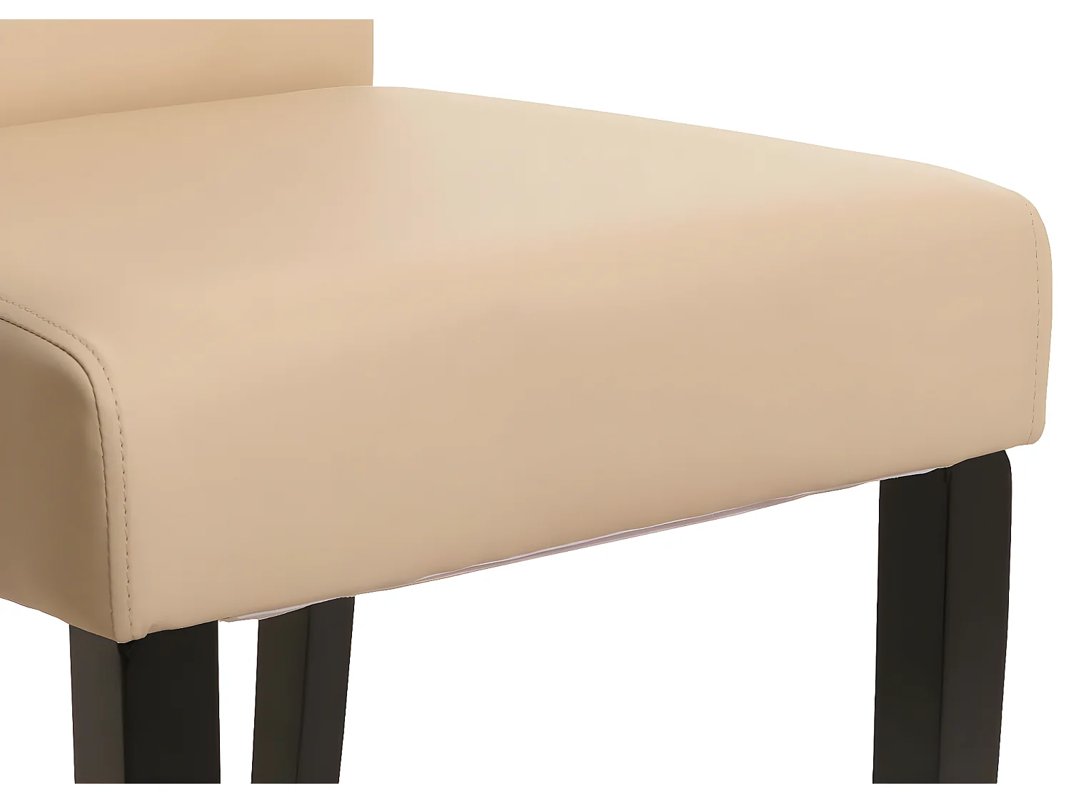 Chaise de salle à manger Cesena (lot de 2),  cuir, crème, pieds foncés