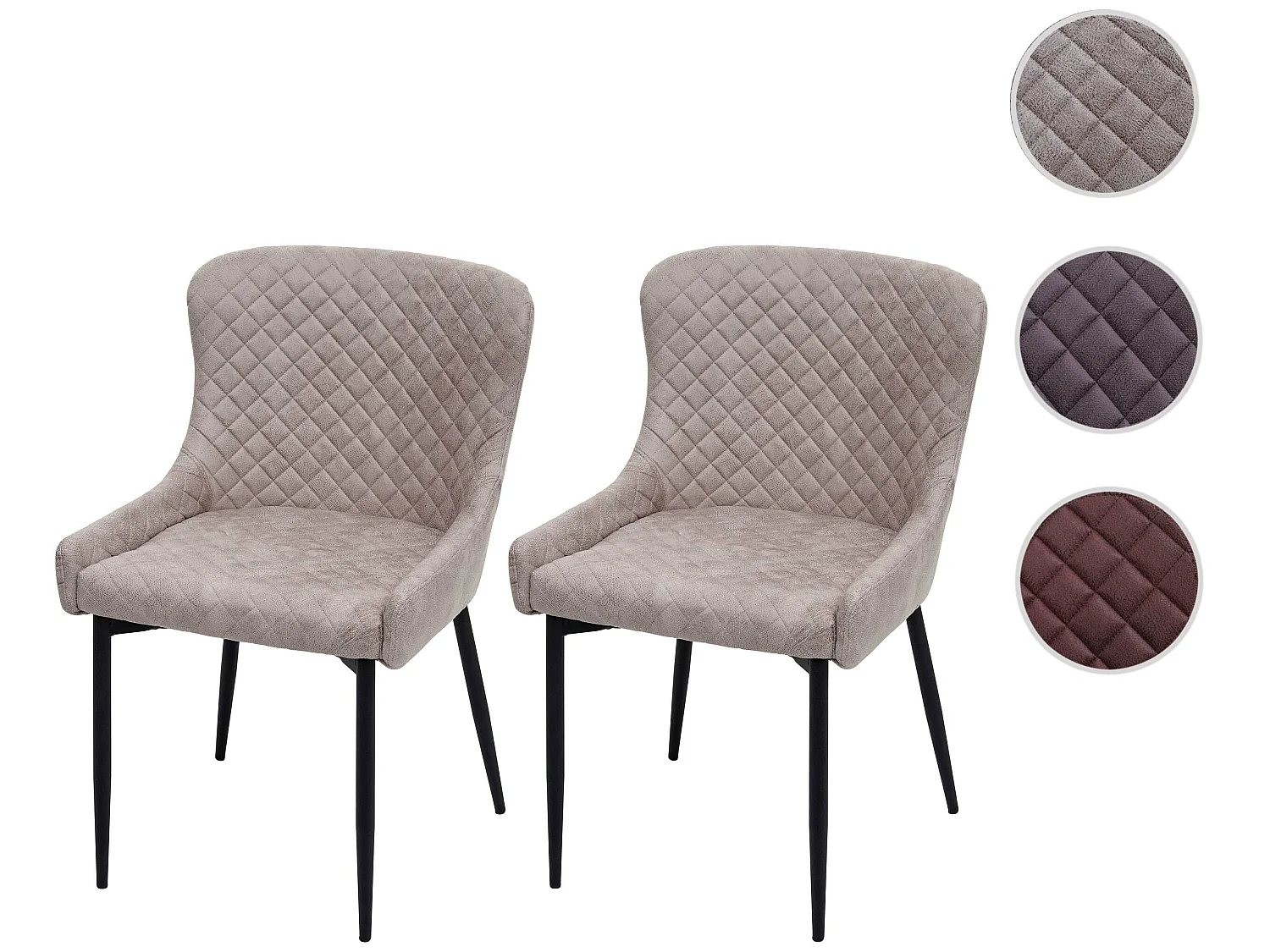 Chaise de salle à manger MCW-H79 (lot de 2),  tissu / textile gris