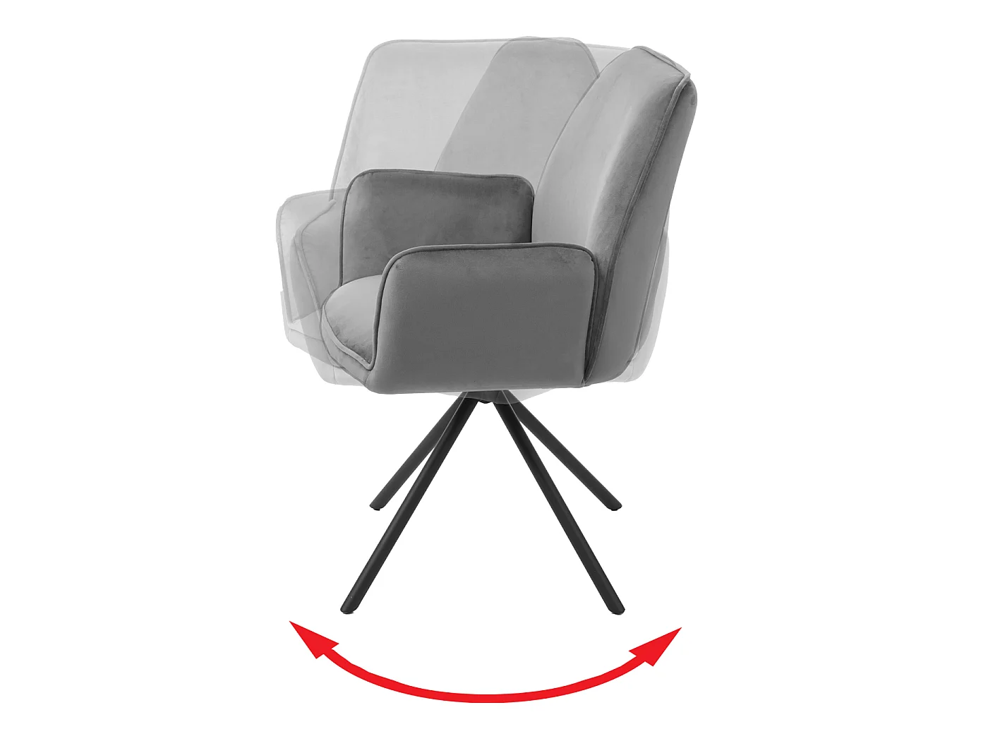 Eetkamerstoel MCW-G67,  donkergrijs, zwarte poten