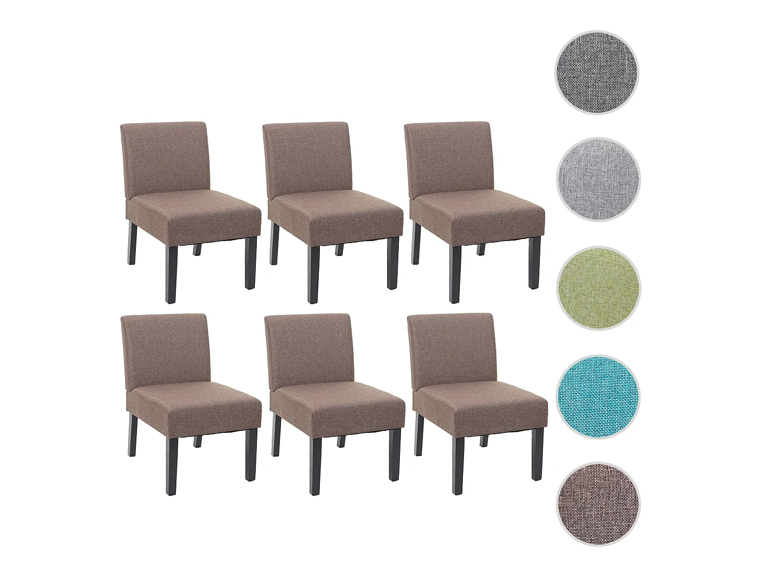 Silla de comedor MCW-F61 (juego de 6),  marrón