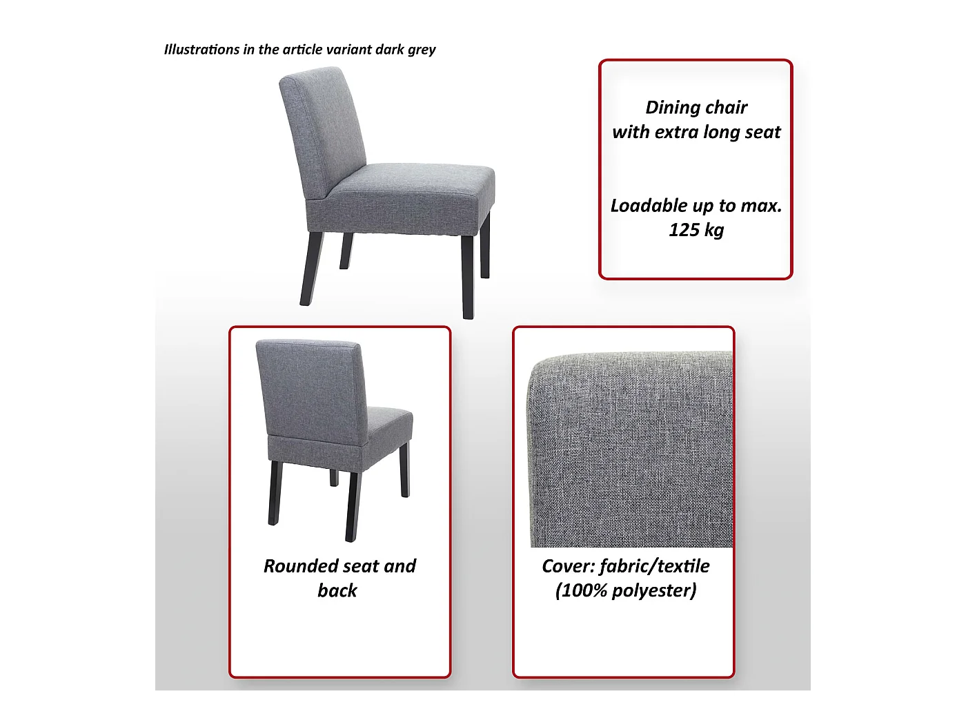 Silla de comedor MCW-F61 (juego de 6),  marrón