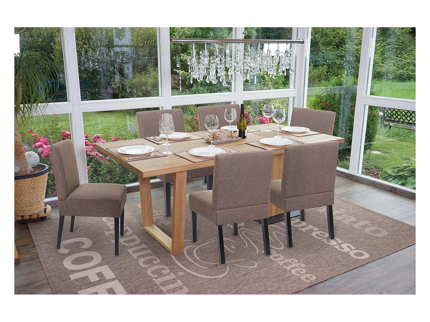 Chaise de salle à manger MCW-F61 (lot de 6),  marron