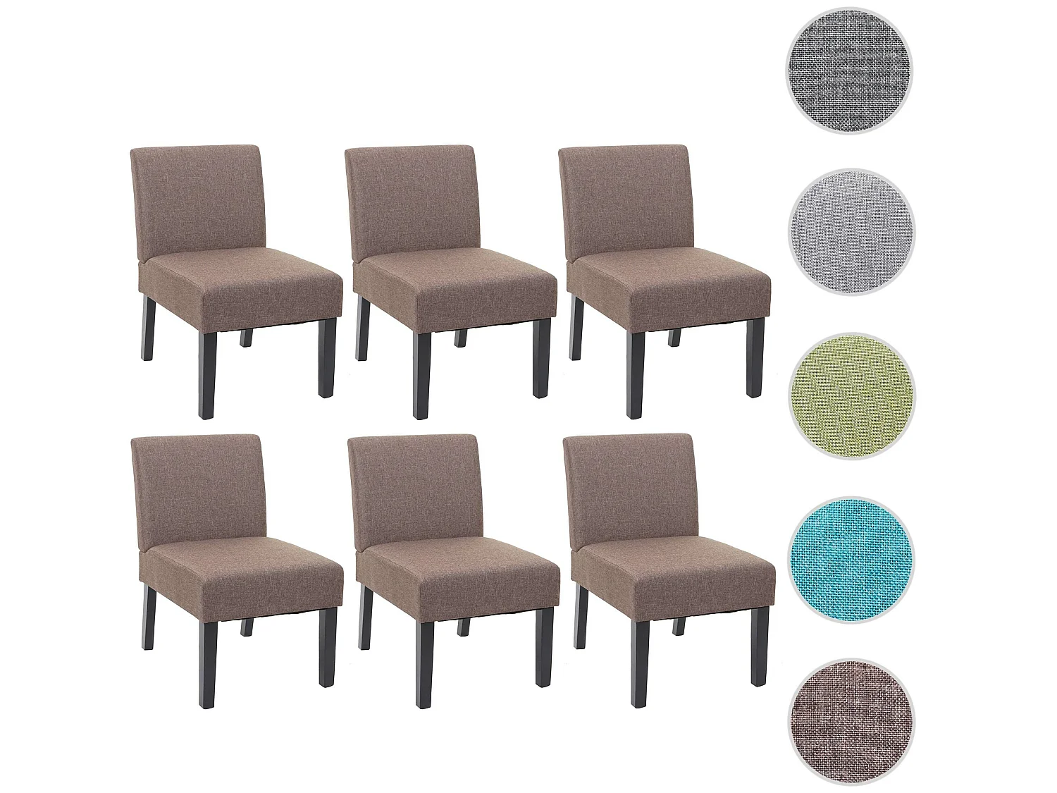 Eetkamerstoel MCW-F61 (set van 6),  bruin