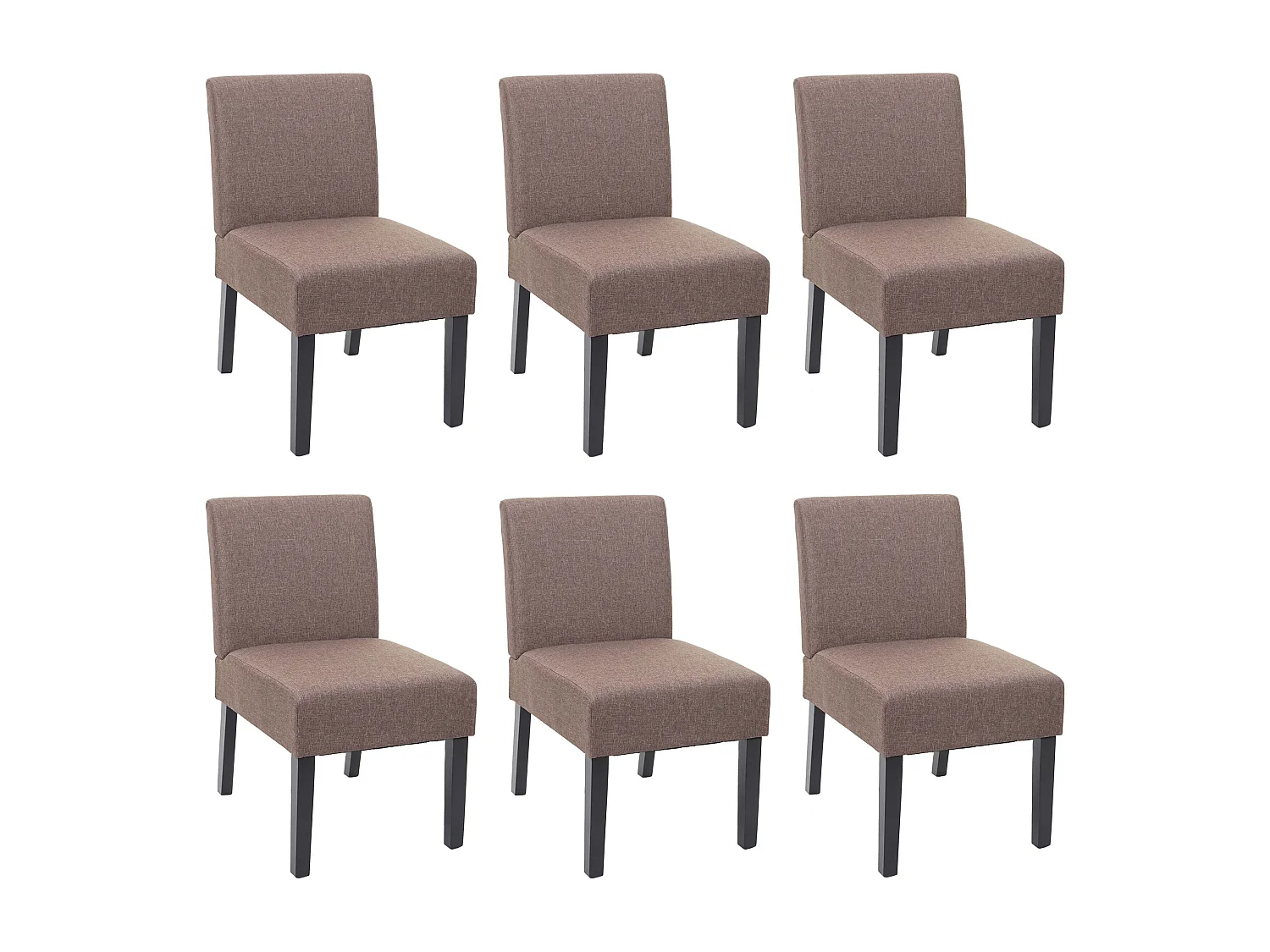 Eetkamerstoel MCW-F61 (set van 6),  bruin