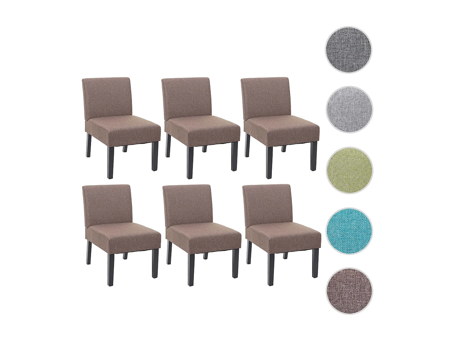 Eetkamerstoel MCW-F61 (set van 6),  bruin